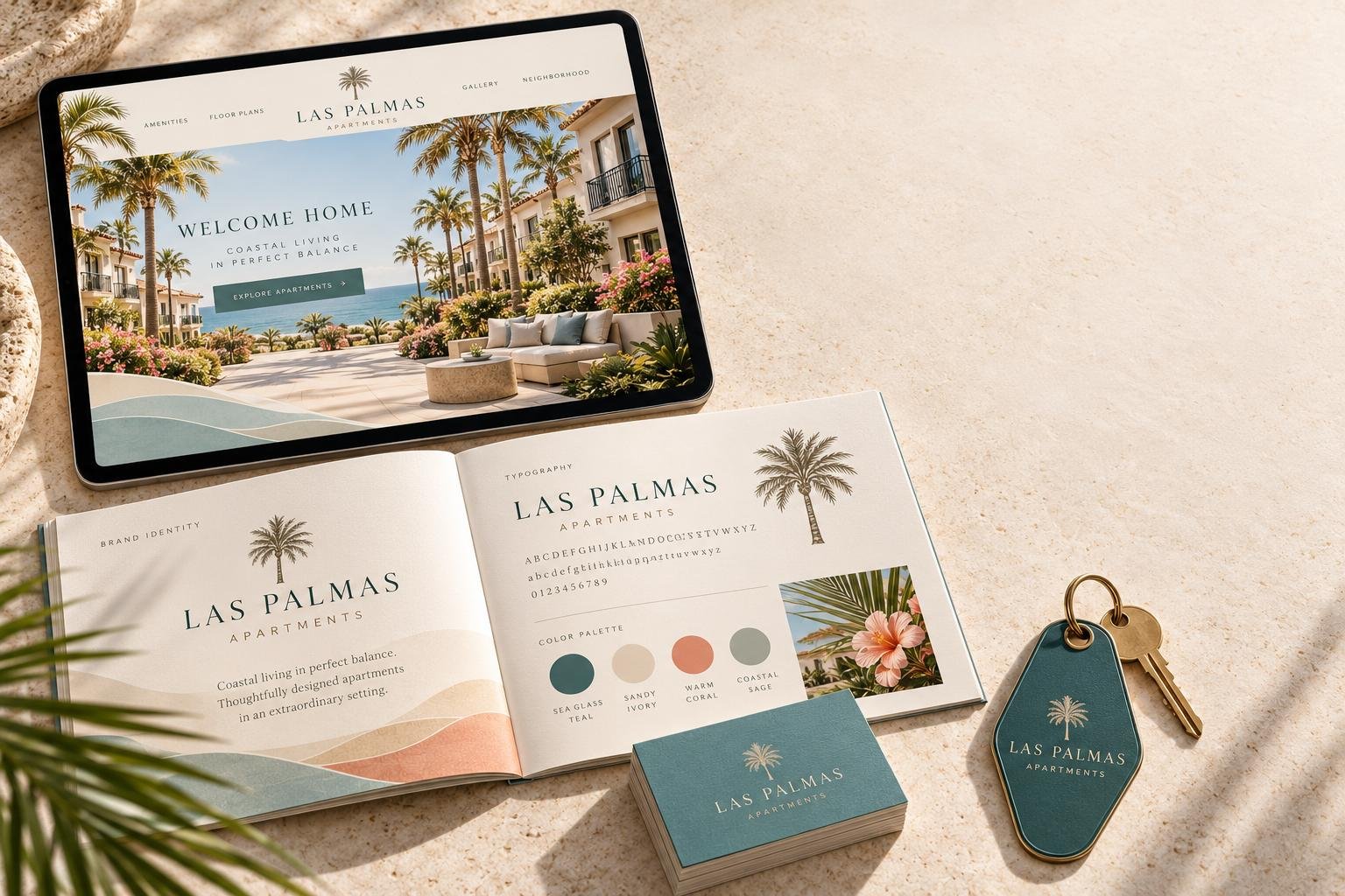 Las Palmas Coastal Branding Flat Lay
